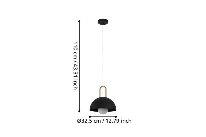 Pendellampe Eglo Calmanera Sort, Messing - Sort/Messing - Belysning - Lamper & indendørsbelysning - Loftlampe - Pendellamper & hængelamper