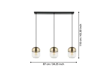 Pendellampe Eglo Maryvilla med 3 Lyskilder - Sort/Bronze/Guld/Gul - Belysning - Lamper & indendørsbelysning - Loftlampe - Pendellamper & hængelamper