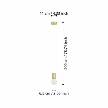 Pendellampe Pozueta - Messing-Børstet - Belysning - Lamper & indendørsbelysning - Loftlampe - Pendellamper & hængelamper