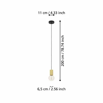 Pendellampe Pozueta - Sort, Brun - Belysning - Lamper & indendørsbelysning - Loftlampe - Pendellamper & hængelamper