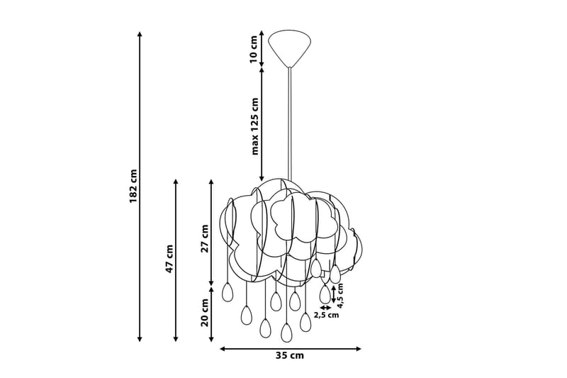 Ailenne loftslampe 35 cm - Hvid - Loftlampe køkken - Vindueslampe hængende - Vindueslampe - Pendellamper & hængelamper - Soveværelse lampe - Stuelampe