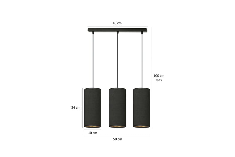Bente 3 pendel Sort - Scandinavian Choice - Loftlampe køkken - Vindueslampe hængende - Vindueslampe - Pendellamper & hængelamper - Soveværelse lampe - Stuelampe
