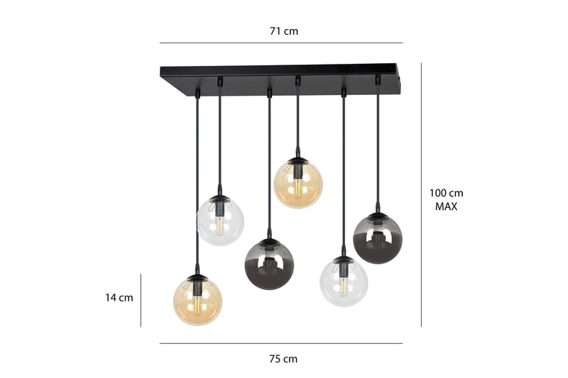Cosmo 6 Mix1 pendel - Scandinavian Choice - Loftlampe køkken - Vindueslampe hængende - Vindueslampe - Pendellamper & hængelamper - Soveværelse lampe - Stuelampe