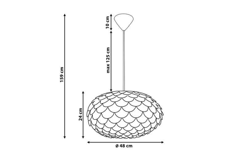 Erges Loftslampe 48 cm - Hvid - Loftlampe køkken - Vindueslampe hængende - Vindueslampe - Pendellamper & hængelamper - Soveværelse lampe - Stuelampe