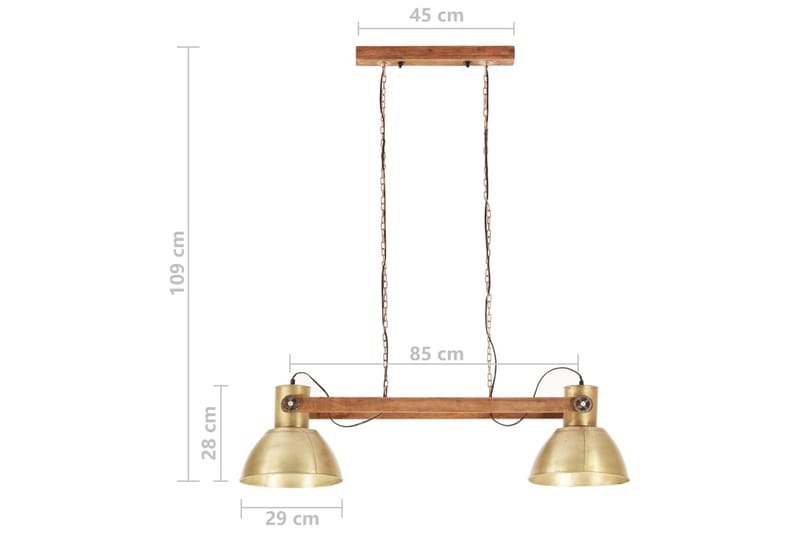 Industriel Hængelampe 25 W 109 cm E27 Messingfarvet - Loftlampe køkken - Vindueslampe hængende - Vindueslampe - Pendellamper & hængelamper - Soveværelse lampe - Stuelampe