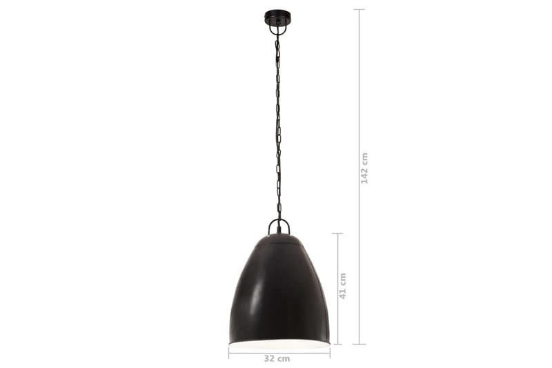 Industriel Hængelampe 25 W Rund 32 cm E27 Mat Sort - Loftlampe køkken - Vindueslampe hængende - Vindueslampe - Pendellamper & hængelamper - Soveværelse lampe - Stuelampe