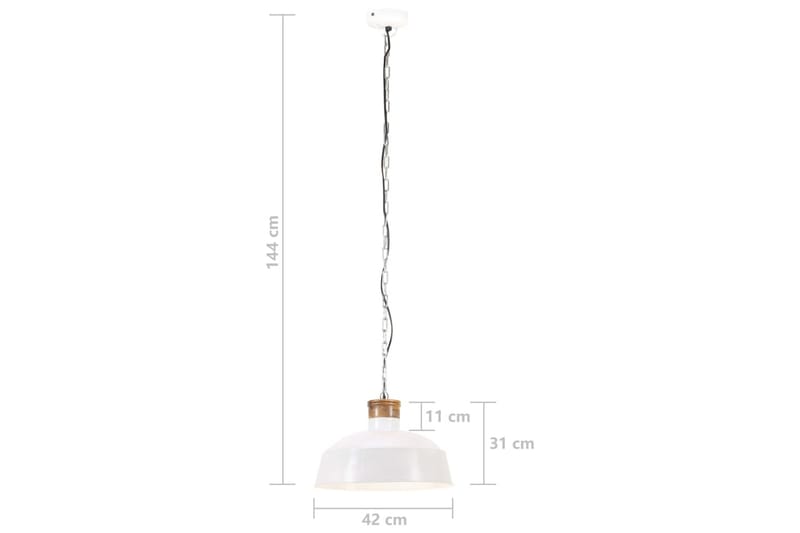 Industriel Hængelampe 42 cm E27 Hvid - Hvid - Loftlampe køkken - Vindueslampe hængende - Vindueslampe - Pendellamper & hængelamper - Soveværelse lampe - Stuelampe