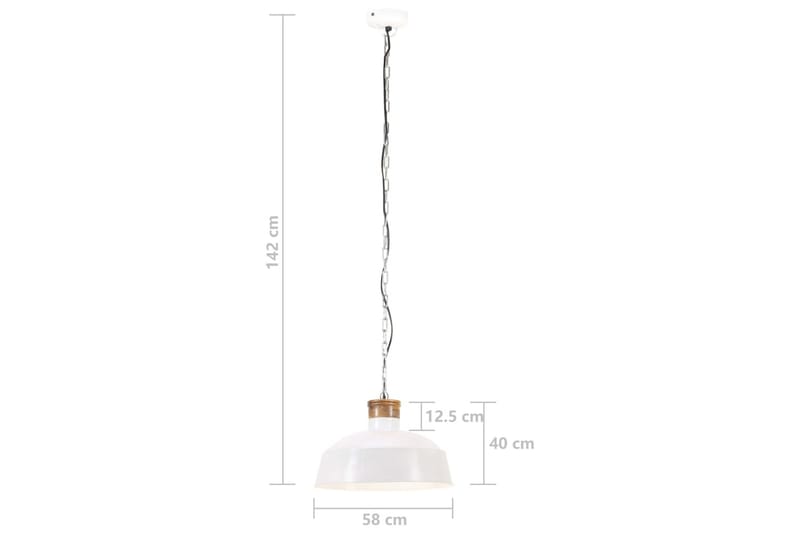 Industriel Hængelampe 58 cm E27 Hvid - Hvid - Loftlampe køkken - Vindueslampe hængende - Vindueslampe - Pendellamper & hængelamper - Soveværelse lampe - Stuelampe