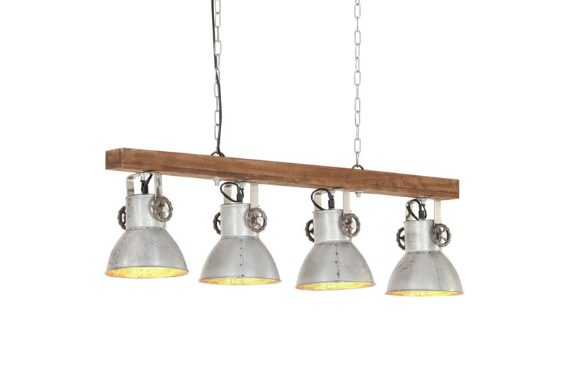 Industriel loftlampe e27 mangotræ sølvfarvet - Sølv - Loftlampe køkken - Vindueslampe hængende - Vindueslampe - Pendellamper & hængelamper - Soveværelse lampe - Stuelampe