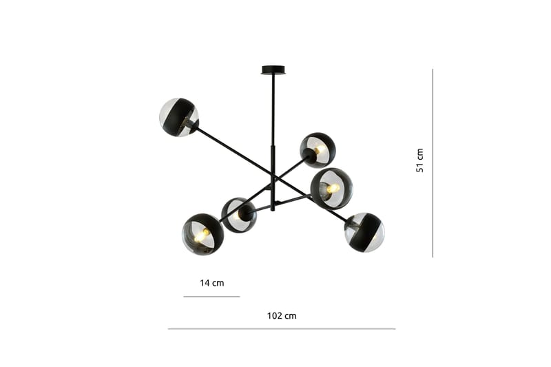 Linear 6 pendel Sort - Scandinavian Choice - Loftlampe køkken - Vindueslampe hængende - Vindueslampe - Pendellamper & hængelamper - Soveværelse lampe - Stuelampe