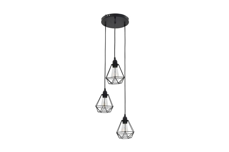 Loftlampe Med Diamantdesign 3 X E27-Pærer Sort - Sort - Loftlampe køkken - Vindueslampe hængende - Vindueslampe - Pendellamper & hængelamper - Soveværelse lampe - Stuelampe