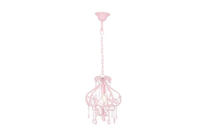 Loftlampe Med Perler Rund E14 Pink - Lyserød - Loftlampe køkken - Vindueslampe hængende - Vindueslampe - Pendellamper & hængelamper - Soveværelse lampe - Stuelampe