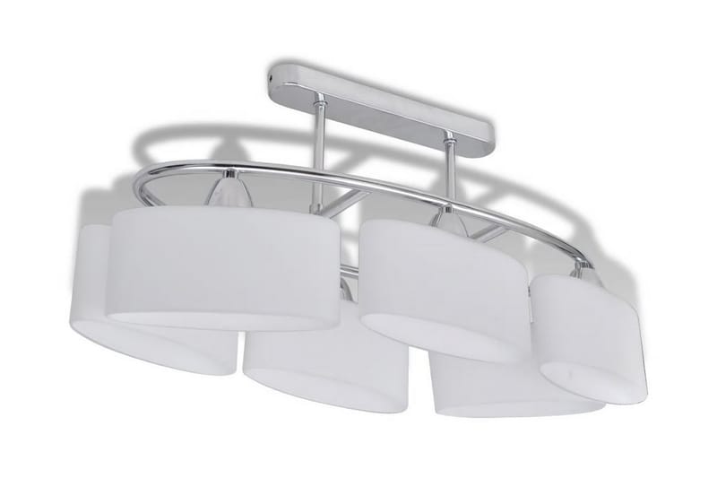 Loftslampe Ellipseformede Glasskærme 6 E14-Pærer - Hvid - Belysning - Lamper & indendørsbelysning - Loftlampe - Pendellamper & hængelamper