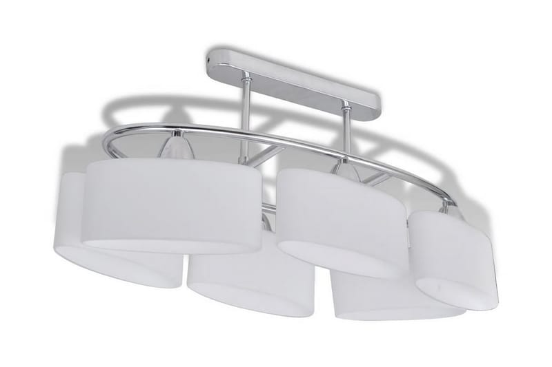 Loftslampe Ellipseformede Glasskærme 6 E14-Pærer - Hvid - Loftlampe køkken - Vindueslampe hængende - Vindueslampe - Pendellamper & hængelamper - Soveværelse lampe - Stuelampe