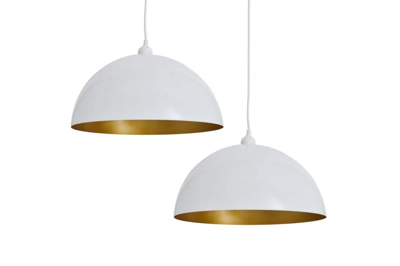 Loftslampe Halvkugle 2 Stk. Højdejusterbar Hvid - Hvid - Belysning - Lamper & indendørsbelysning - Loftlampe - Pendellamper & hængelamper
