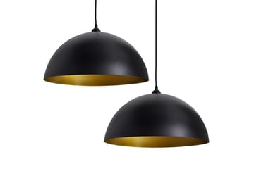 Loftslampe Halvkugle 2 Stk. Højdejusterbar Sort - Sort - Belysning - Lamper & indendørsbelysning - Loftlampe - Pendellamper & hængelamper