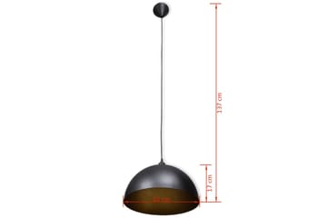 Loftslampe Halvkugle 2 Stk. Højdejusterbar Sort - Sort - Belysning - Lamper & indendørsbelysning - Loftlampe - Pendellamper & hængelamper