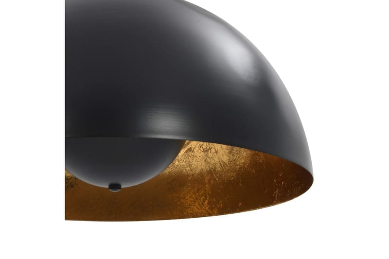 Loftslamper 2 Stk. Halvkugle 40 Cm E27 Sort Og Guldfarvet - Sort - Loftlampe køkken - Vindueslampe hængende - Vindueslampe - Pendellamper & hængelamper - Soveværelse lampe - Stuelampe