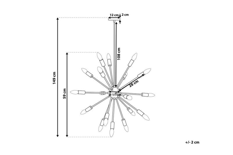 Maguse Loftslampe 59 cm - Sølv - Loftlampe køkken - Vindueslampe hængende - Vindueslampe - Pendellamper & hængelamper - Soveværelse lampe - Stuelampe