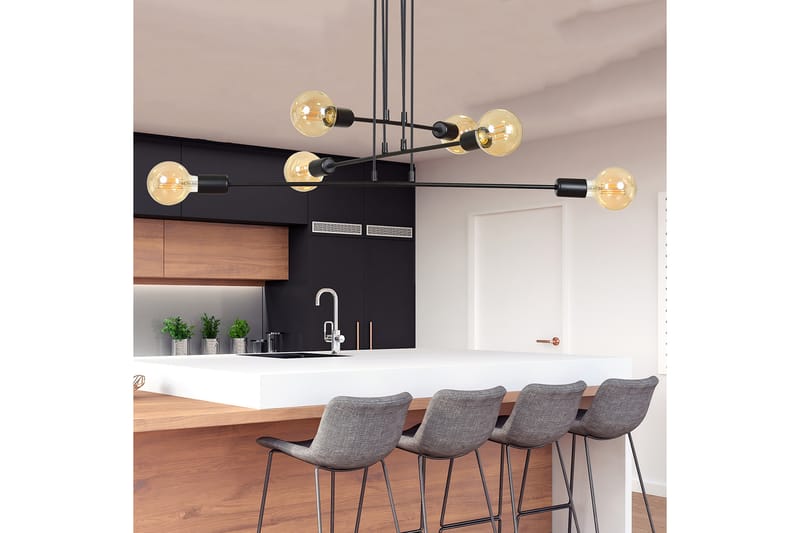 Multipo 6 pendel Sort - Scandinavian Choice - Loftlampe køkken - Vindueslampe hængende - Vindueslampe - Pendellamper & hængelamper - Soveværelse lampe - Stuelampe