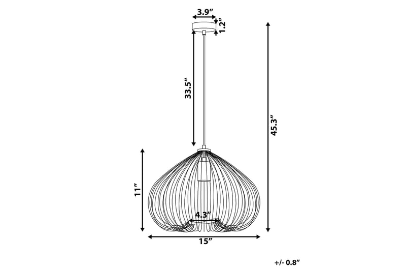 Tordino Loftslampe 38 cm - Guld - Belysning - Lamper & indendørsbelysning - Loftlampe - Pendellamper & hængelamper