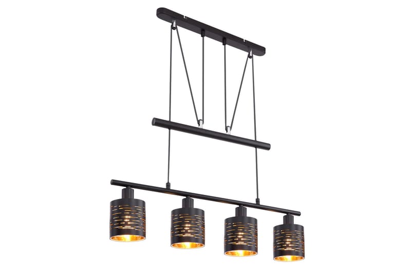 Tunno Pendel 4 Lamper Sort - Globo Lighting - Vindueslampe hængende - Pendellamper & hængelamper - Stuelampe - Vindueslampe - Loftlampe køkken - Soveværelse lampe