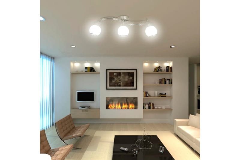 Loftslampe Med Glasskærme Bølget 3 E14 Pærer - Hvid - Belysning - Lamper & indendørsbelysning - Loftlampe - Plafond