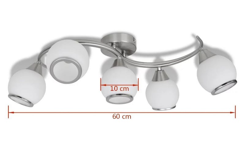 Loftslampe Med Glasskærme Bølget - Hvid - Belysning - Lamper & indendørsbelysning - Loftlampe - Plafond