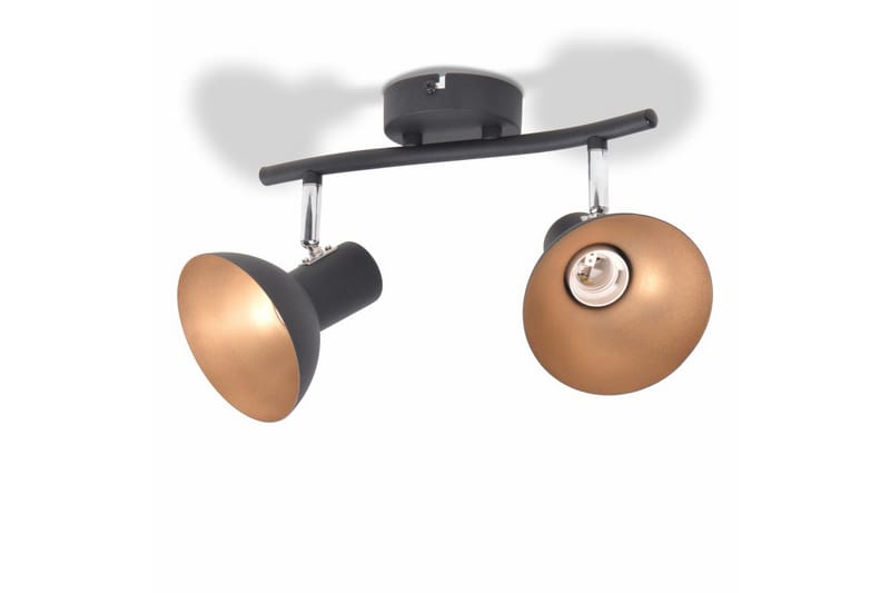 Loftslampe Til 2 Pærer E27 Sort Og Guldfarvet - Flerfarvet - Belysning - Lamper & indendørsbelysning - Loftlampe - Plafond