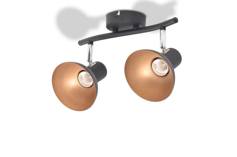 Loftslampe Til 2 Pærer E27 Sort Og Guldfarvet - Flerfarvet - Belysning - Lamper & indendørsbelysning - Loftlampe - Plafond