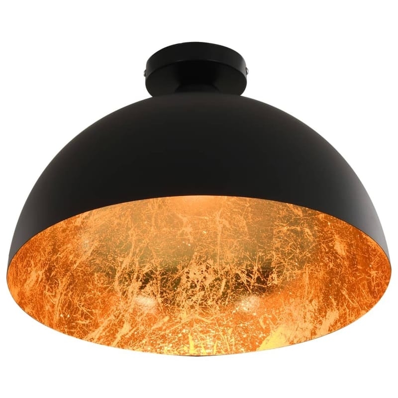 Loftslamper 2 Stk. Halvkugle E27 Sort Og Guldfarvet - Sort - Plafond - Stuelampe - Soveværelse lampe