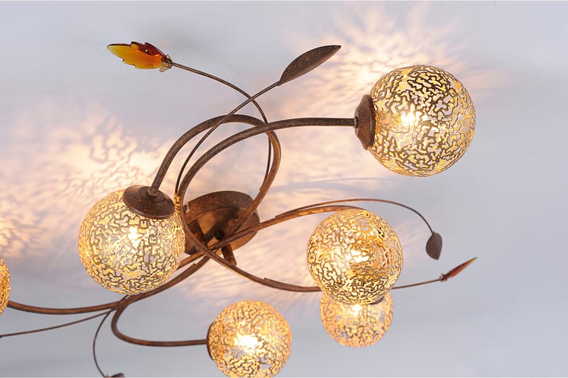 Sheree Tagbelysning Blad - Orange - Plafond - Stuelampe - Soveværelse lampe