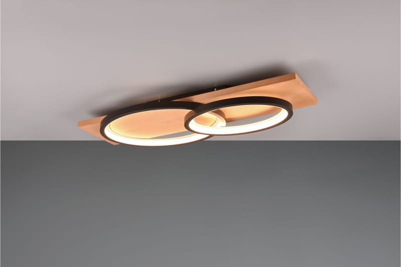 Trio Lighting Barca LED Loftlampe 2L Matsort/Træ - Belysning - Lamper & indendørsbelysning - Loftlampe - Plafond