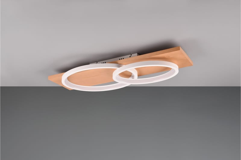 Trio Lighting Barca LED Loftlampe 2L Matsort/Træ - Belysning - Lamper & indendørsbelysning - Loftlampe - Plafond