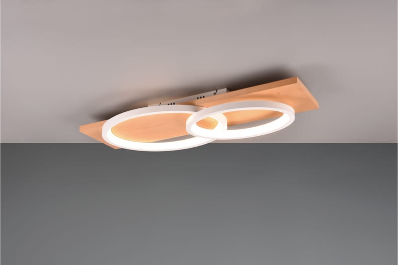 Trio Lighting Barca LED Loftlampe 2L Matsort/Træ - Belysning - Lamper & indendørsbelysning - Loftlampe - Plafond