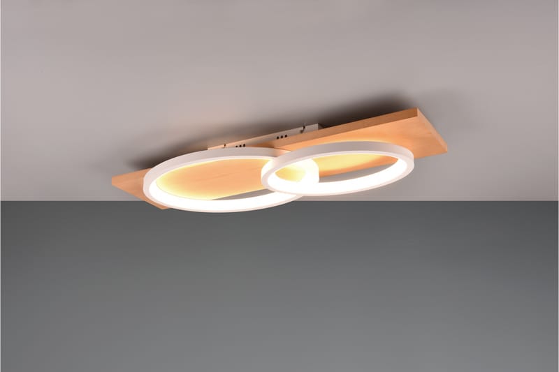 Trio Lighting Barca LED Loftlampe 2L Matsort/Træ - Belysning - Lamper & indendørsbelysning - Loftlampe - Plafond
