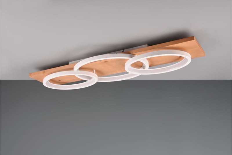 Trio Lighting Barca LED Loftlampe 3L Mat hvid/Træ - Belysning - Lamper & indendørsbelysning - Loftlampe - Plafond