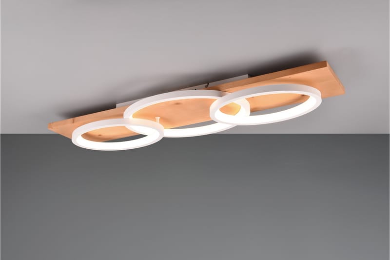 Trio Lighting Barca LED Loftlampe 3L Mat hvid/Træ - Belysning - Lamper & indendørsbelysning - Loftlampe - Plafond