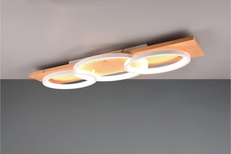 Trio Lighting Barca LED Loftlampe 3L Mat hvid/Træ - Belysning - Lamper & indendørsbelysning - Loftlampe - Plafond