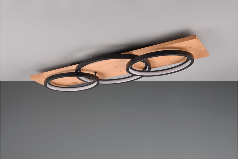 Trio Lighting Barca LED Loftlampe 3L Matsort/Træ - Belysning - Lamper & indendørsbelysning - Loftlampe - Plafond