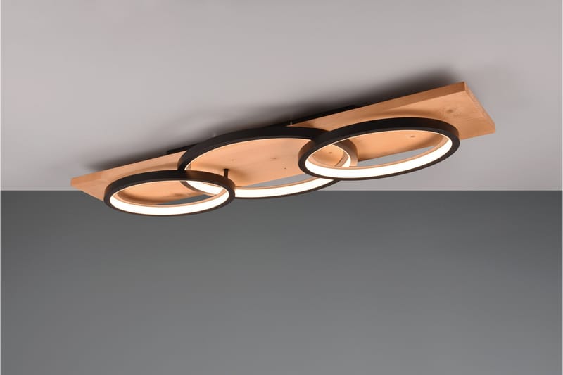 Trio Lighting Barca LED Loftlampe 3L Matsort/Træ - Belysning - Lamper & indendørsbelysning - Loftlampe - Plafond