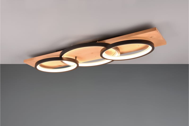 Trio Lighting Barca LED Loftlampe 3L Matsort/Træ - Belysning - Lamper & indendørsbelysning - Loftlampe - Plafond