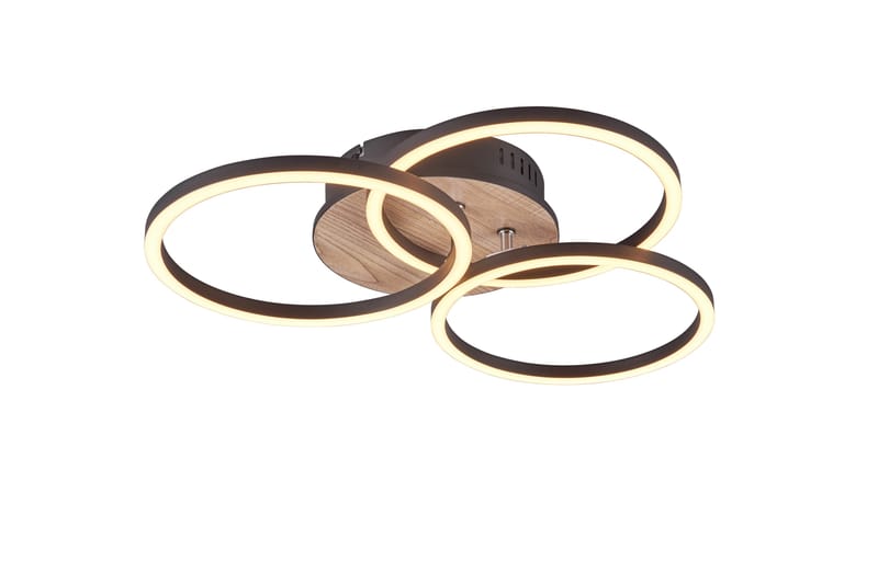 Trio Lighting Circle LED Loftlampe Matsort/Træ - Belysning - Lamper & indendørsbelysning - Loftlampe - Plafond