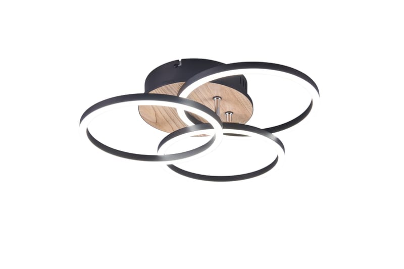 Trio Lighting Circle LED Loftlampe Matsort/Træ - Belysning - Lamper & indendørsbelysning - Loftlampe - Plafond