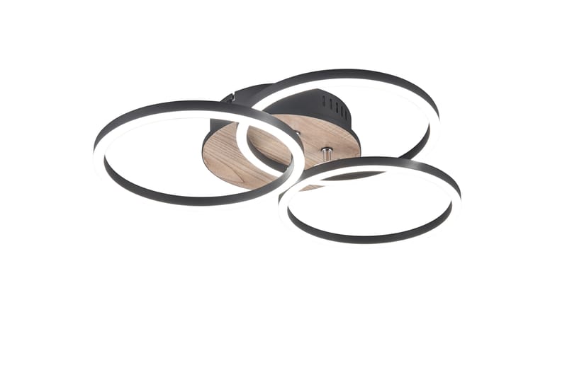 Trio Lighting Circle LED Loftlampe Matsort/Træ - Belysning - Lamper & indendørsbelysning - Loftlampe - Plafond