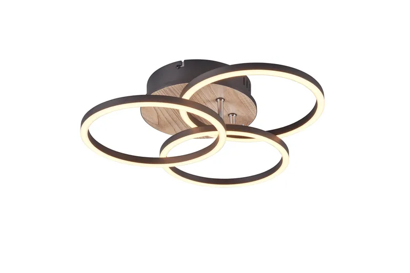 Trio Lighting Circle LED Loftlampe Matsort/Træ, undefined