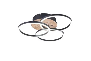 Trio Lighting Circle LED Loftlampe Matsort/Træ - Belysning - Lamper & indendørsbelysning - Loftlampe - Plafond