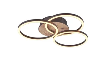 Trio Lighting Circle LED Loftlampe Matsort/Træ - Belysning - Lamper & indendørsbelysning - Loftlampe - Plafond