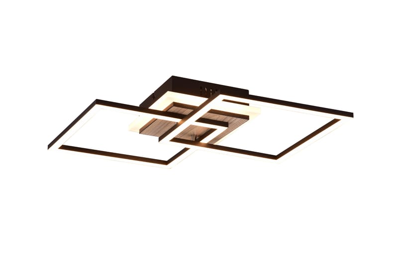 Trio Lighting Giro LED Loftlampe Firkantet Matsort/Træ - Belysning - Lamper & indendørsbelysning - Loftlampe - Plafond