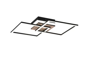 Trio Lighting Giro LED Loftlampe Firkantet Matsort/Træ - Belysning - Lamper & indendørsbelysning - Loftlampe - Plafond